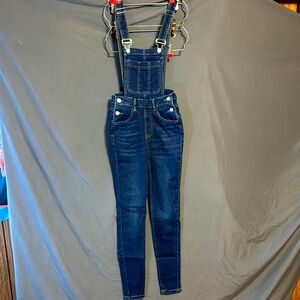 SHEIN Dark Blue Denim Overalls